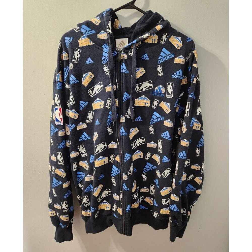 Denver Nuggets Adidas Zipper Hoodie Size Large NBA